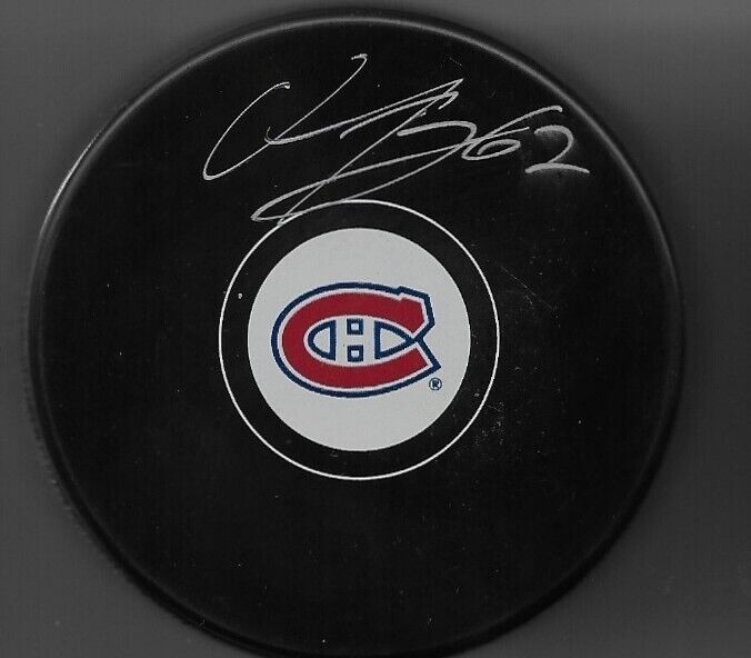 Autographed Montreal Canadiens Owen Beck Signed Hockey Puck Original