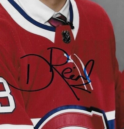 Photo 8x10 originale n° 2 signée par David Reinbacher des Canadiens de Montréal, repêchage 2023