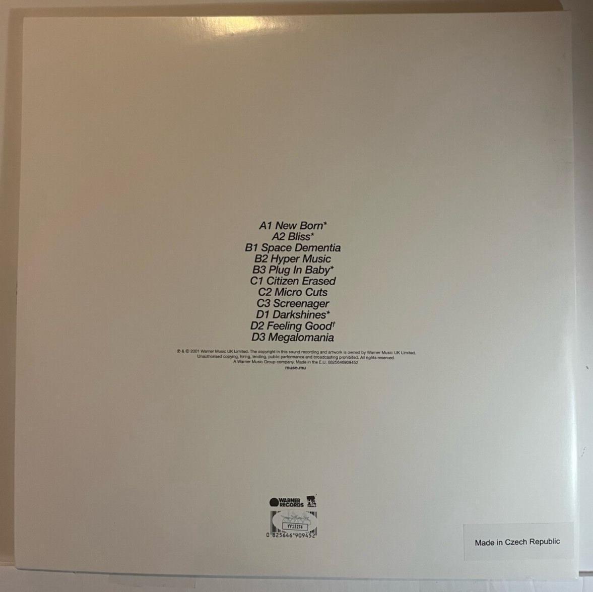 Autographed Muse Origin of Symmetry LP signed by all 3 Vinyl JSA Matt Bellamy