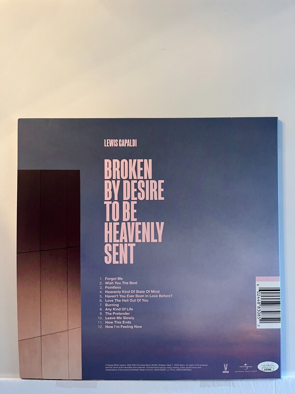 Autograph Lewis Capaldi Broken by Desire to be Heavenly LP signed Vinyl JSA 2