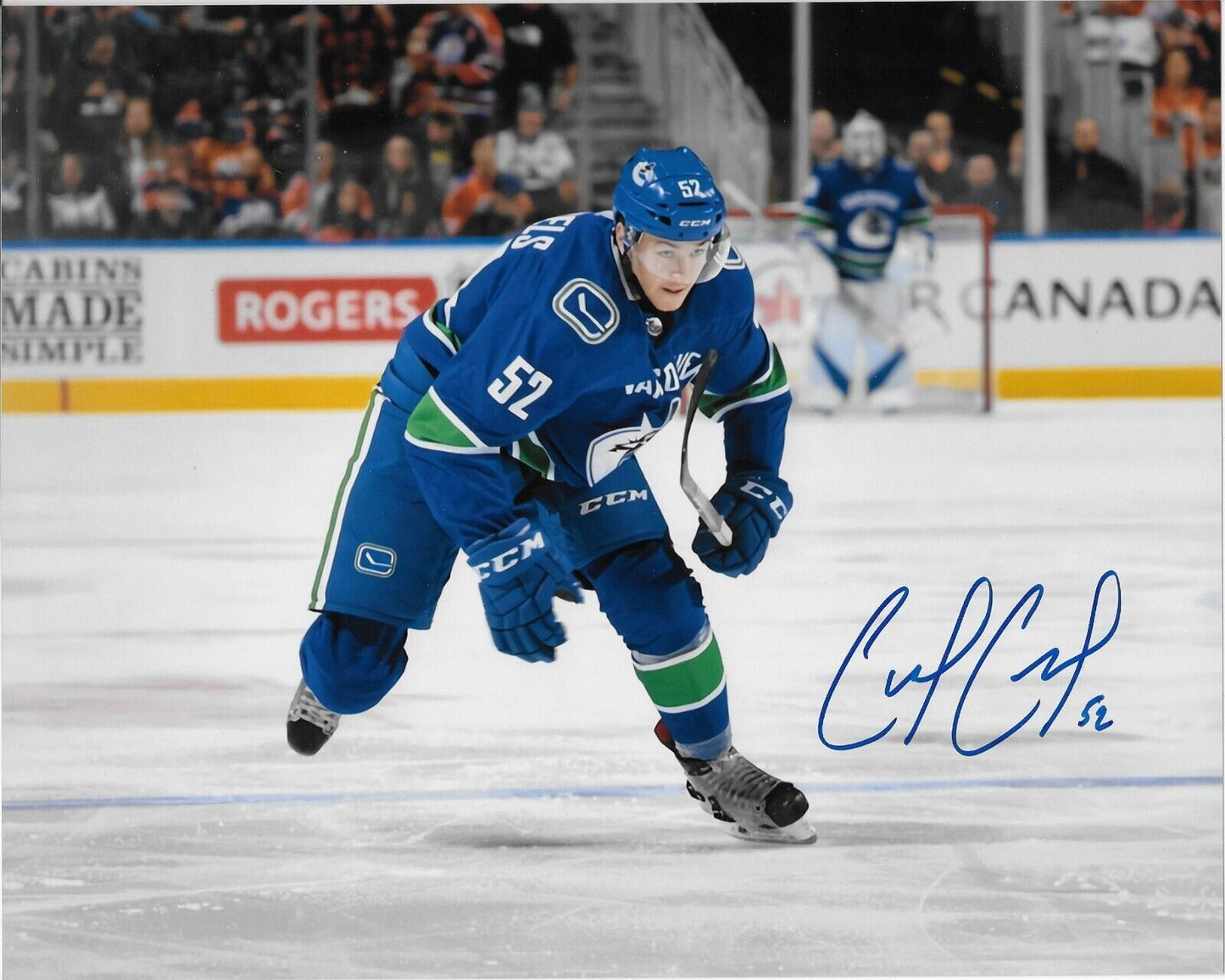 Autographed Vancouver Canucks Cole Cassels Signed 8x10 Photo #1 Original