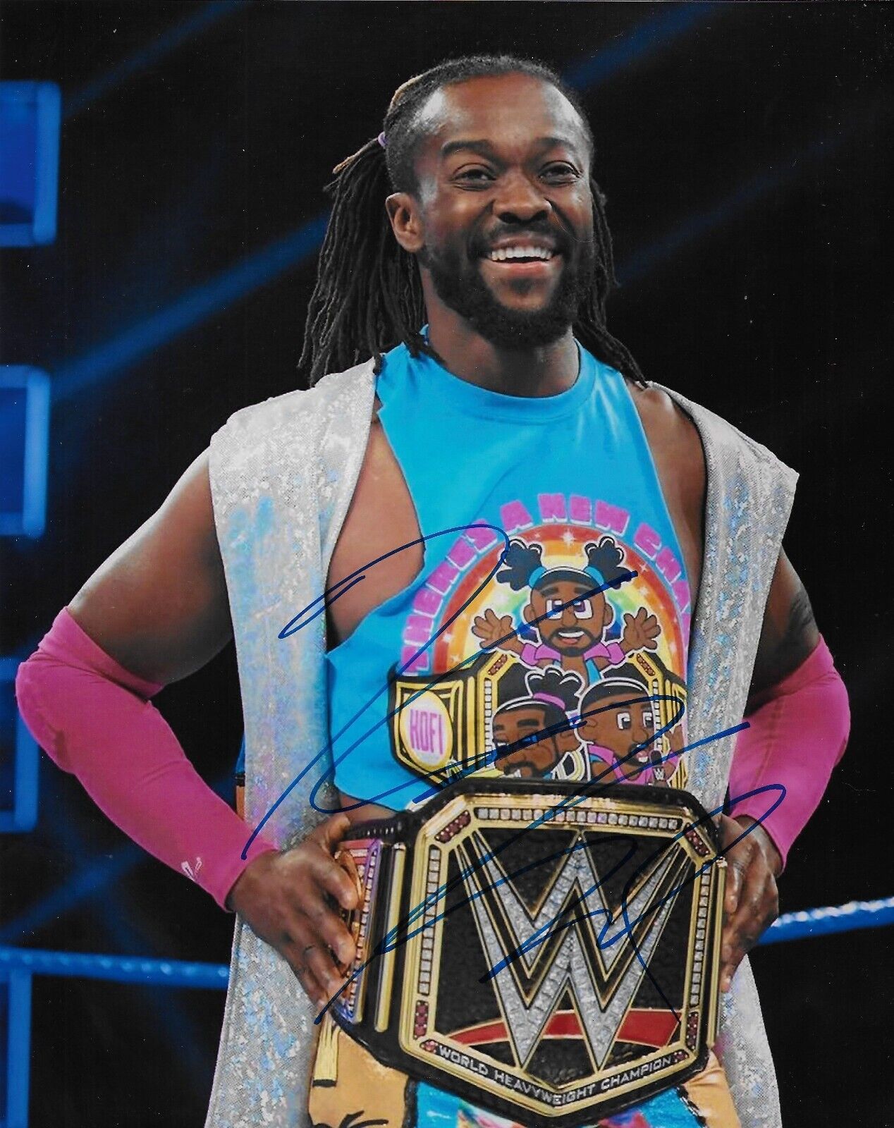 Photo originale autographiée de la WWE 8x10 signée par Kofi Kingston # 3