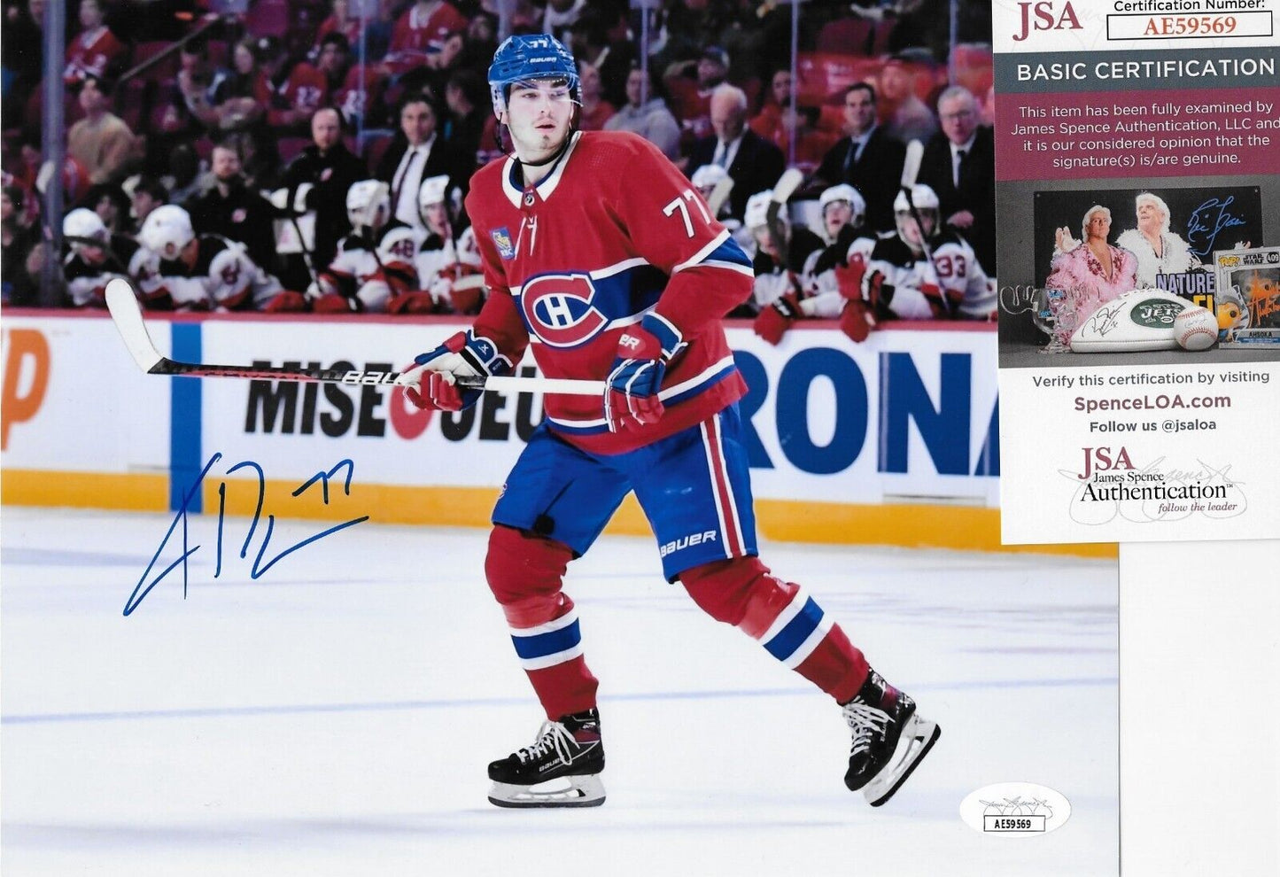 Signed Kirby Dach Montreal Canadiens 8x10 Photo #1 Original w JSA Authentication