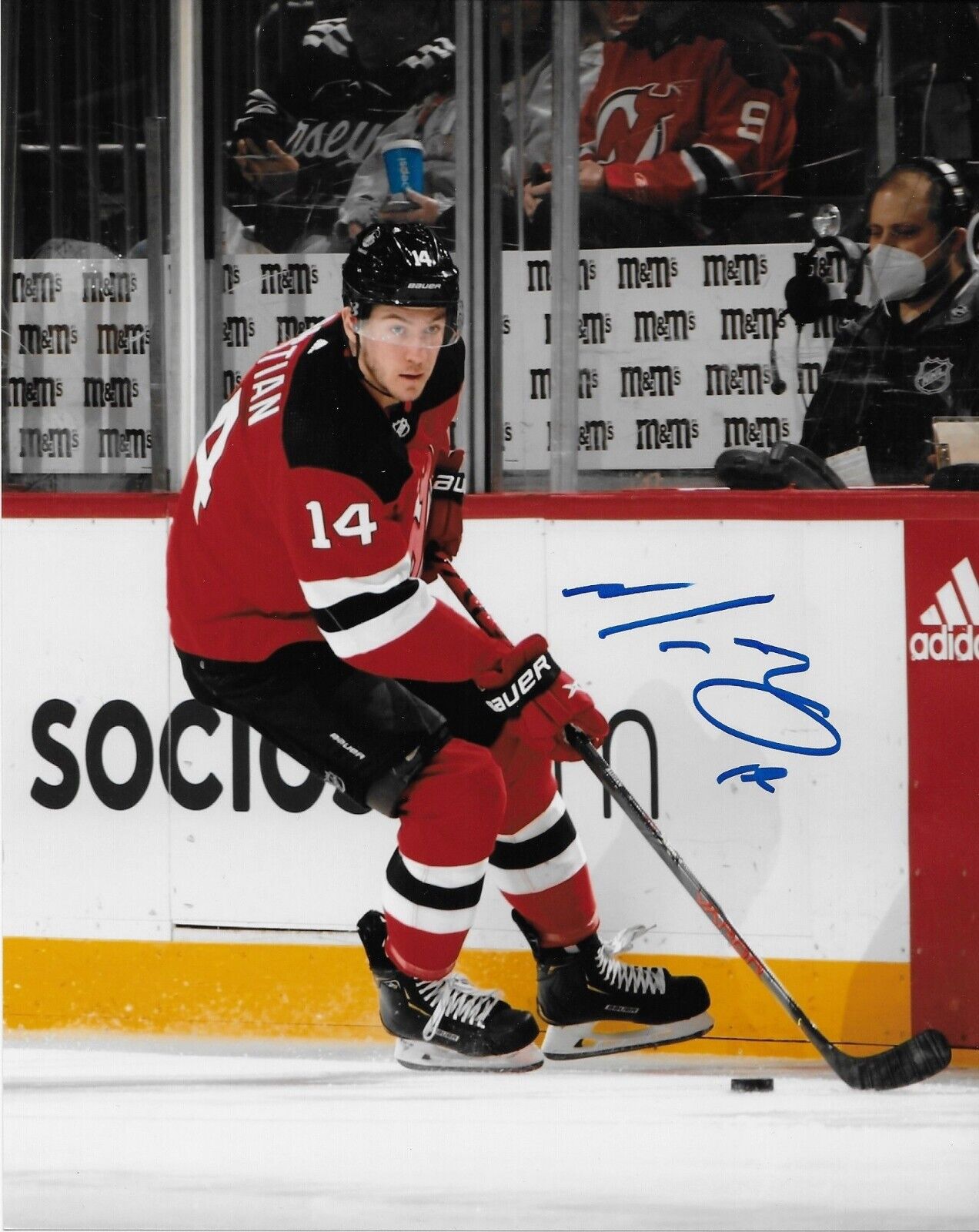 Autographed New Jersey Devils Nathan Bastian Signed 8x10 Photo #2 Original