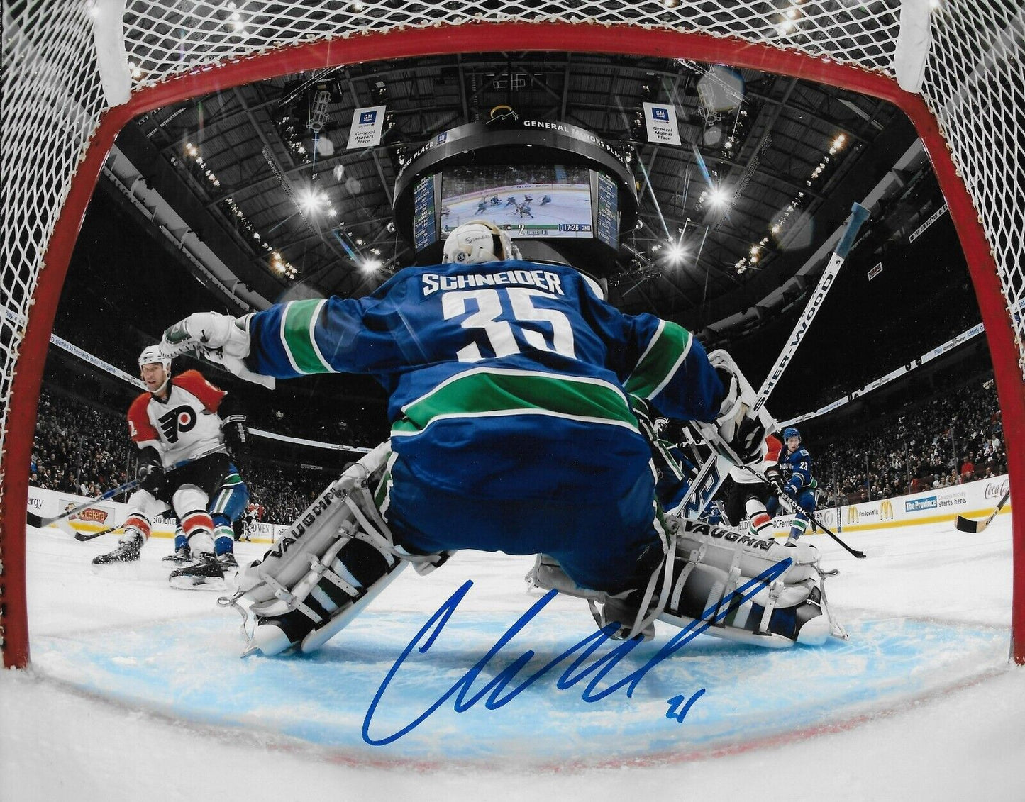 Photo autographiée 8x10 signée Cory Schneider Vancouver Canucks #2 Original