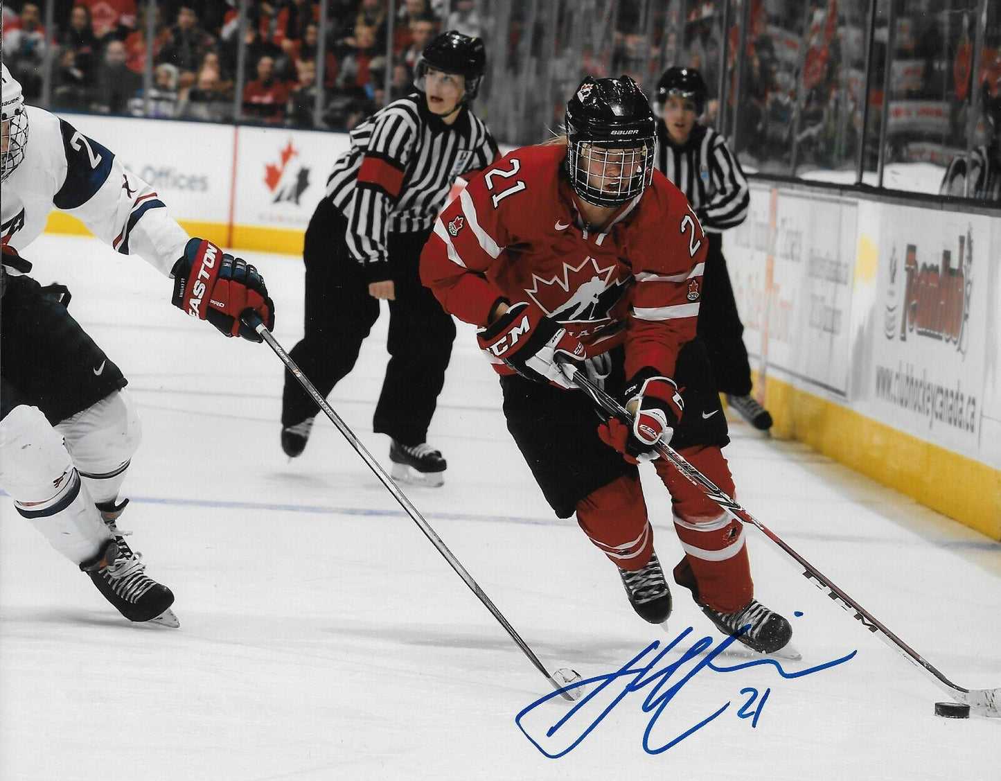 Signed Haley Irwin Team Canada Womens Hockey Autographed 8x10 Photo #5 Original