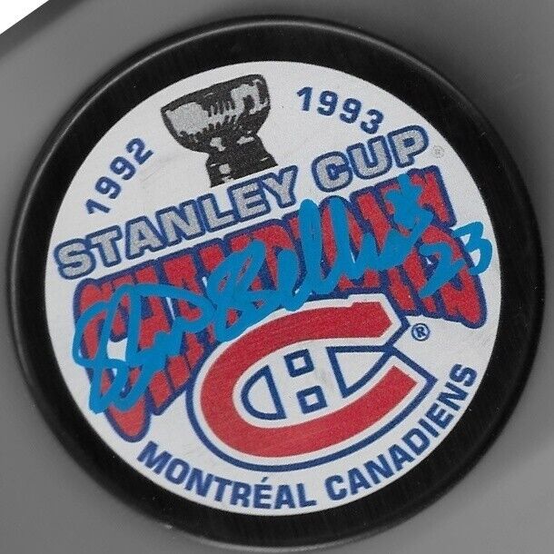 Autographed Montreal Canadiens Brian Bellows 92-93 Stanley Cup Champions Puck