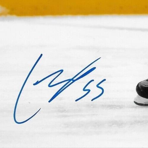 Photo 8x10 autographiée par Carson Meyer des Blue Jackets de Columbus #1