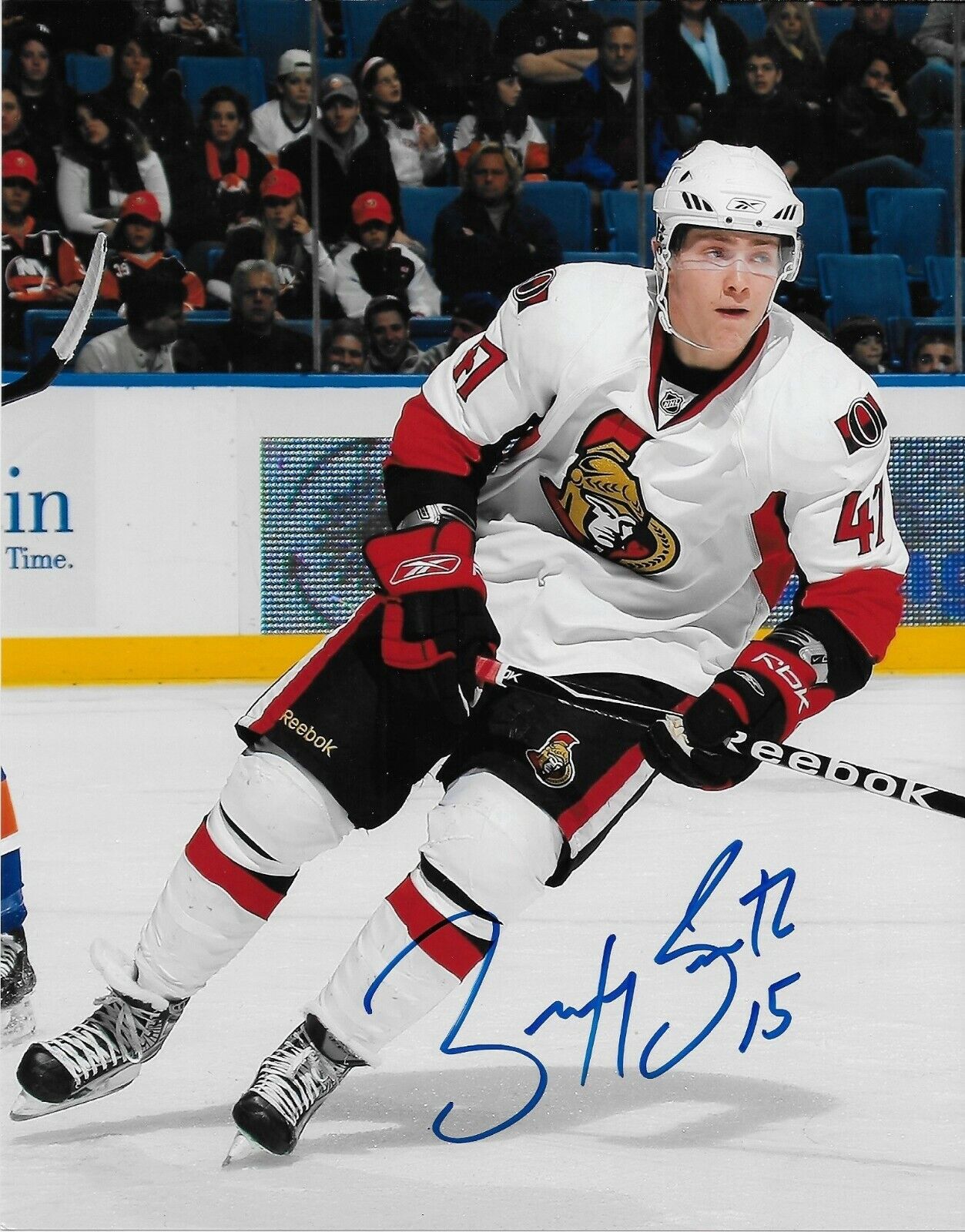 Photo autographiée 8x10 signée Zach Smith des Sénateurs d'Ottawa à 1 $