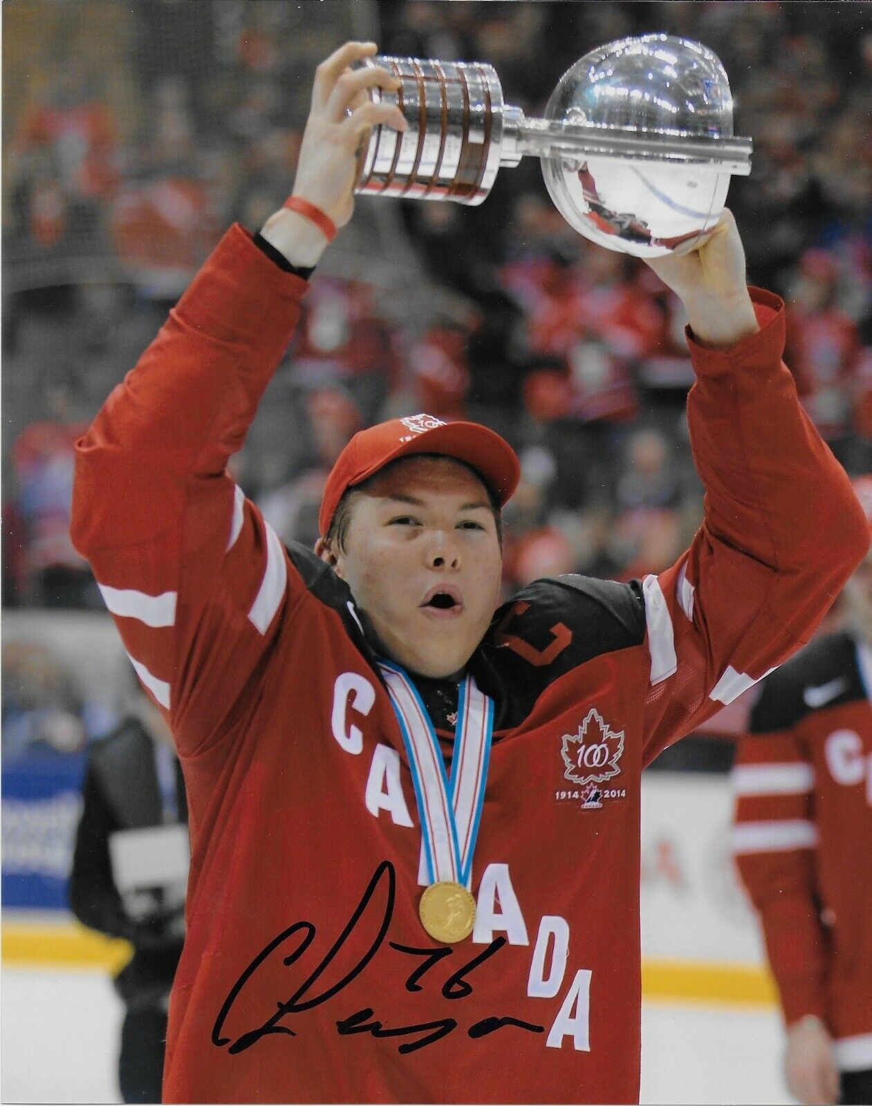 Autographed World Juniors Team Canada Curtis Lazar 8x10 Photo #1 Original