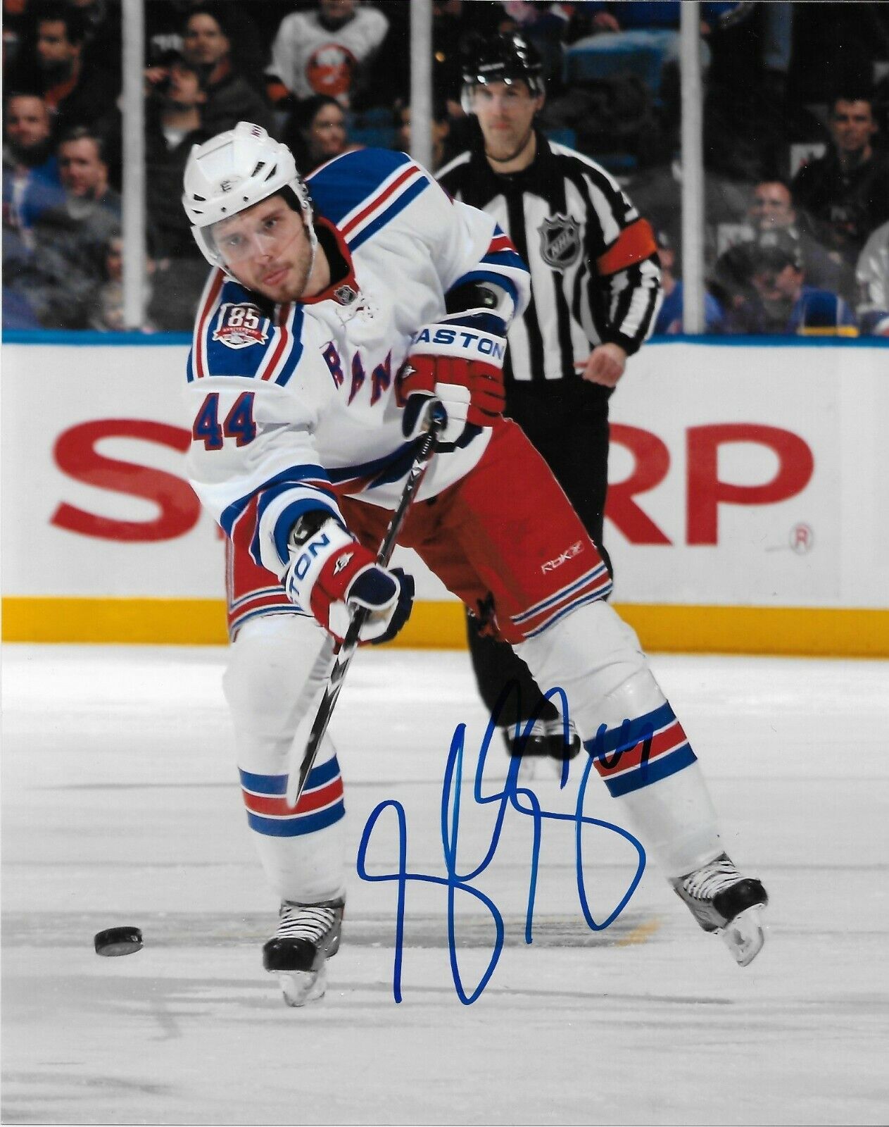 Signed Steve Eminger New York Rangers Autographed 8x10 Photo #1 Original