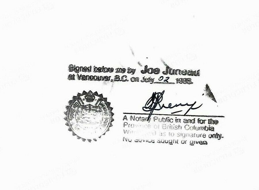 Signed Joe Juneau Boston Bruins 8x10 Photo #3 Original with Authentication