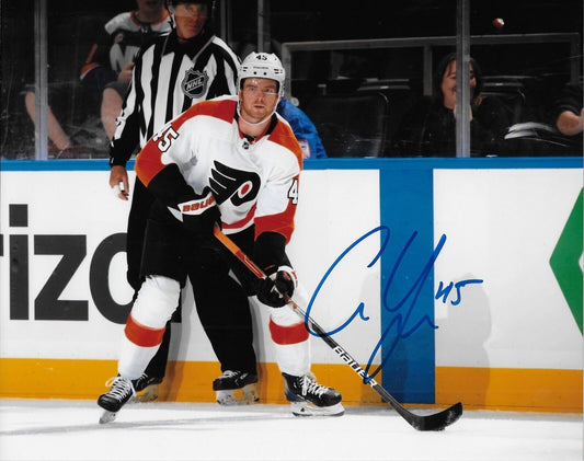 Photo 8x10 autographiée par Cam York des Flyers de Philadelphie #1 Original