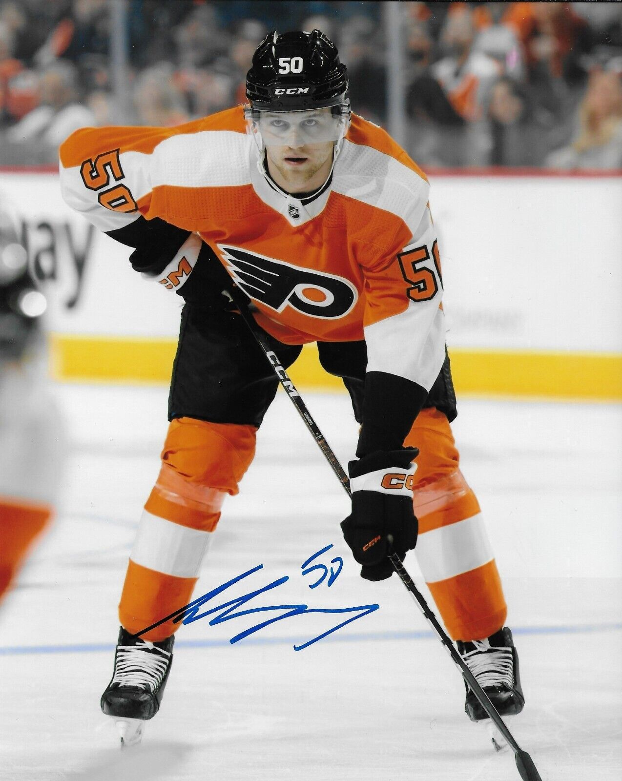 Signed Adam Ginning Philadelphia Flyers Autographed 8x10 Photo #1 Original