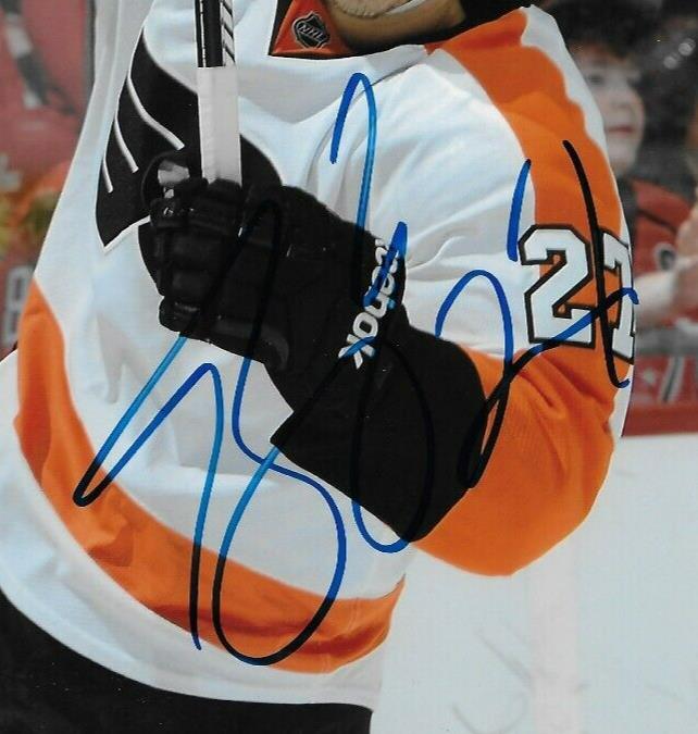 Photo 8x10 autographiée par Bruno Gervais des Flyers de Philadelphie #1 Original