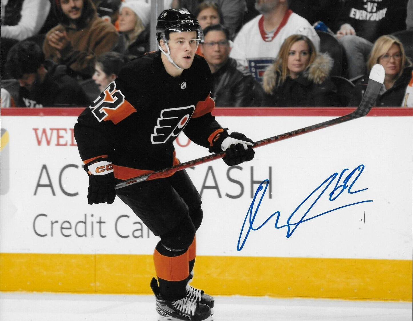 Signé Olle Lycksell Philadelphia Flyers Dédicacé 8x10 Photo #1 Original