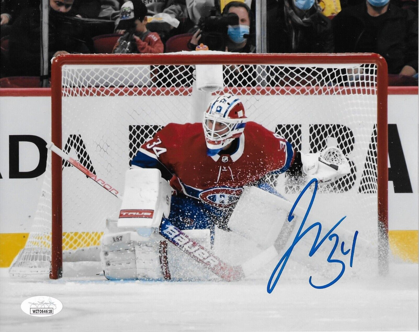 Photo 8x10 signée par Jake Allen, Canadiens de Montréal, n° 14, séance privée avec JSA