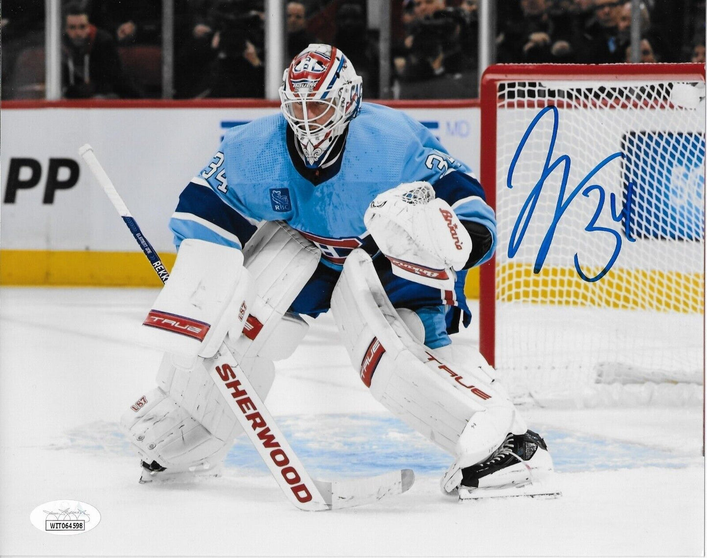 Photo 8x10 signée par Jake Allen, Canadiens de Montréal, n° 17, séance privée avec JSA
