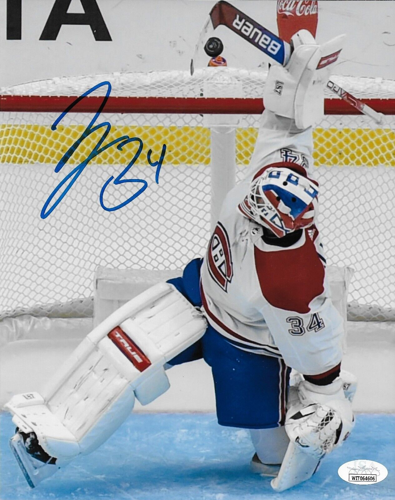 Photo 8x10 signée par Jake Allen, Canadiens de Montréal, n° 22, signature privée avec JSA