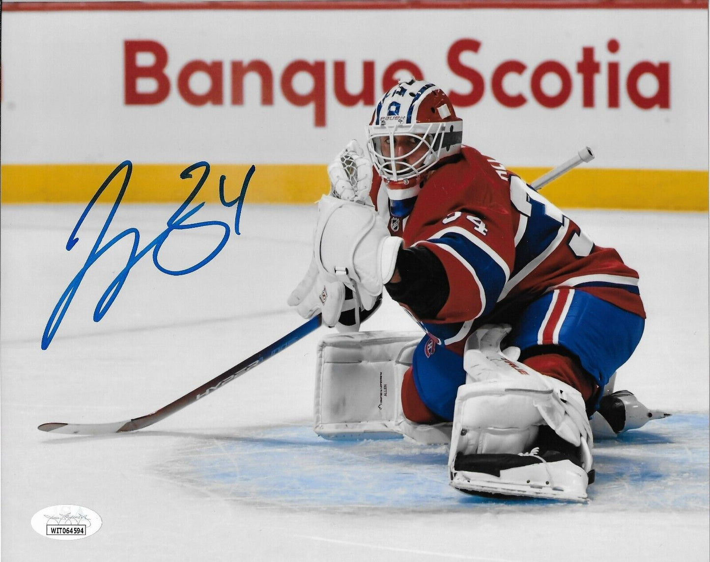 Photo 8x10 signée par Jake Allen des Canadiens de Montréal #21 Signature privée avec JSA