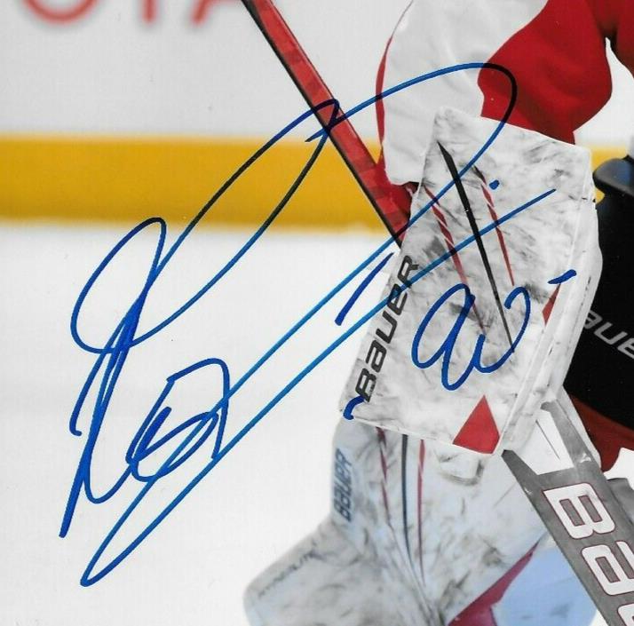 Signed Elvis Merzlikins Columbus Blue Jackets Autographed 8x10 Photo #1 with JSA
