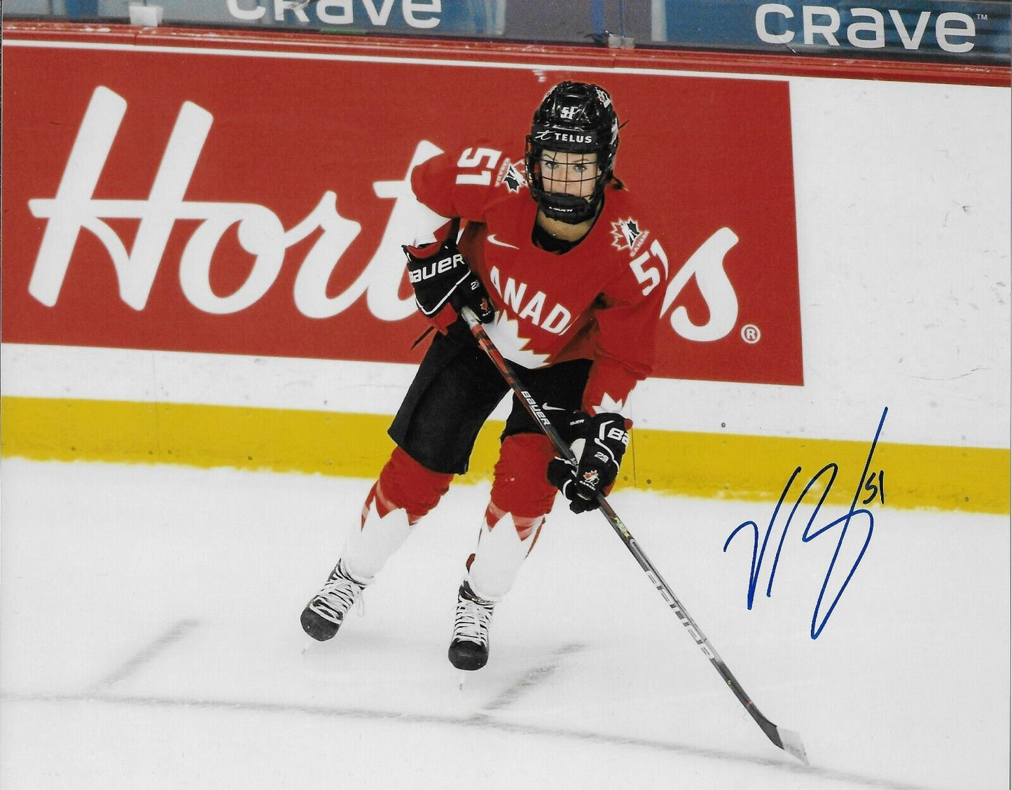 Signed Victoria Bach Team Canada Womens Hockey Olympics 8x10 Photo #9 Original
