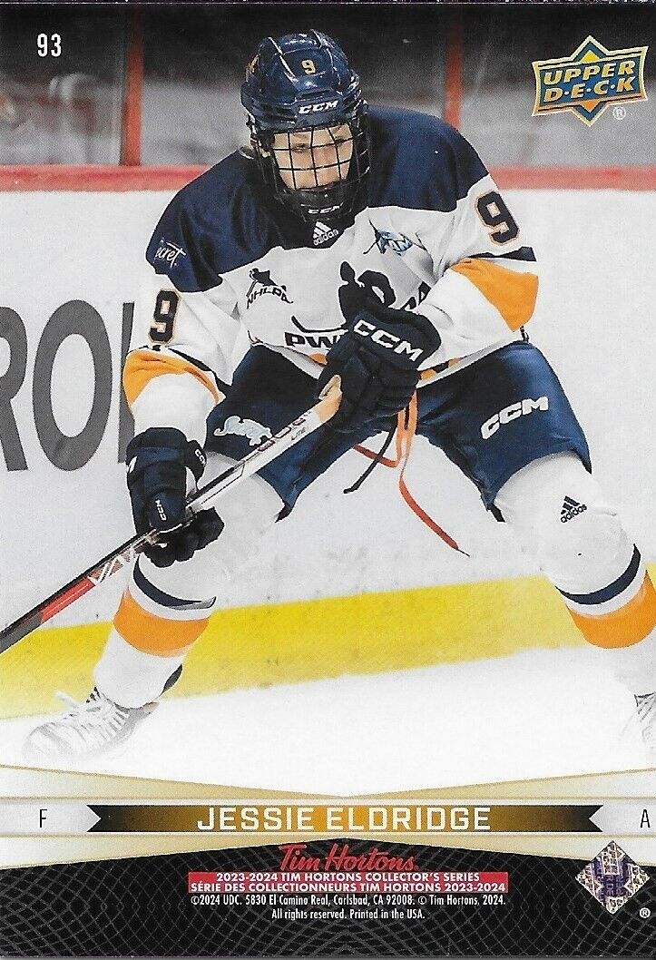 Carte Tim Hortons Upper Deck 2023/24 signée Marie Philip Poulin #93 Original