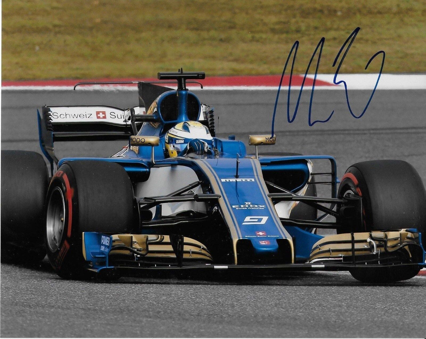 Photo 8x10 signée Marcus Ericsson, pilote de Formule 1 Sauber Racing #2 Original