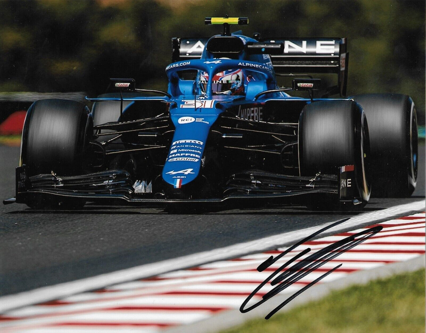 Photo 8x10 signée Esteban Ocon Formule 1 Alpine Racing #8 2022 Original