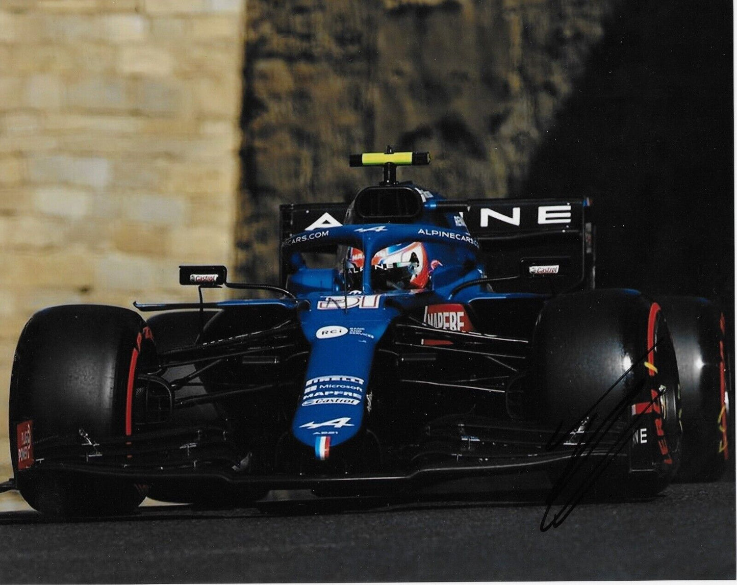 Photo 8x10 signée Esteban Ocon Formule 1 Alpine Racing #17 2023 Original
