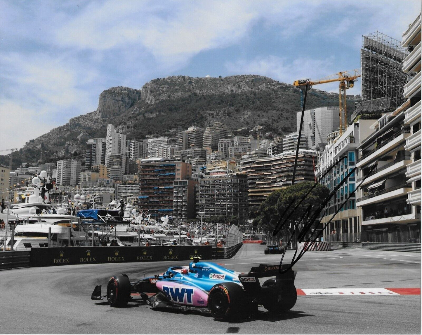 Photo 8x10 signée Esteban Ocon Formule 1 Alpine Renault Racing #18 2023 Original