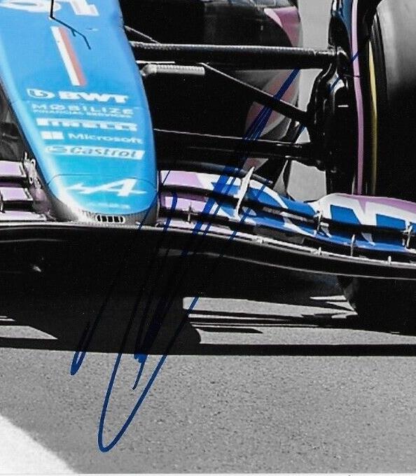 Photo 8x10 signée Esteban Ocon Formule 1 Alpine Renault Racing #22 2023 Original