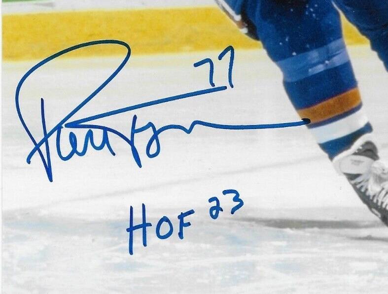 Signed Pierre Turgeon New York Islanders 8x10 Photo #18 Inscribed HOF 23 w JSA