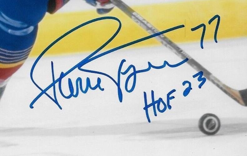 Signed Pierre Turgeon St. Louis Blues 8x10 Photo #17 Inscribed HOF 23 with JSA