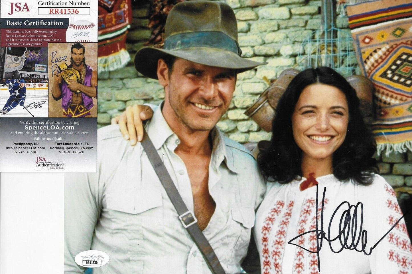 Signed Karen Allen Indiana Jones Autographed 8x10 photo #1 w JSA Authentication