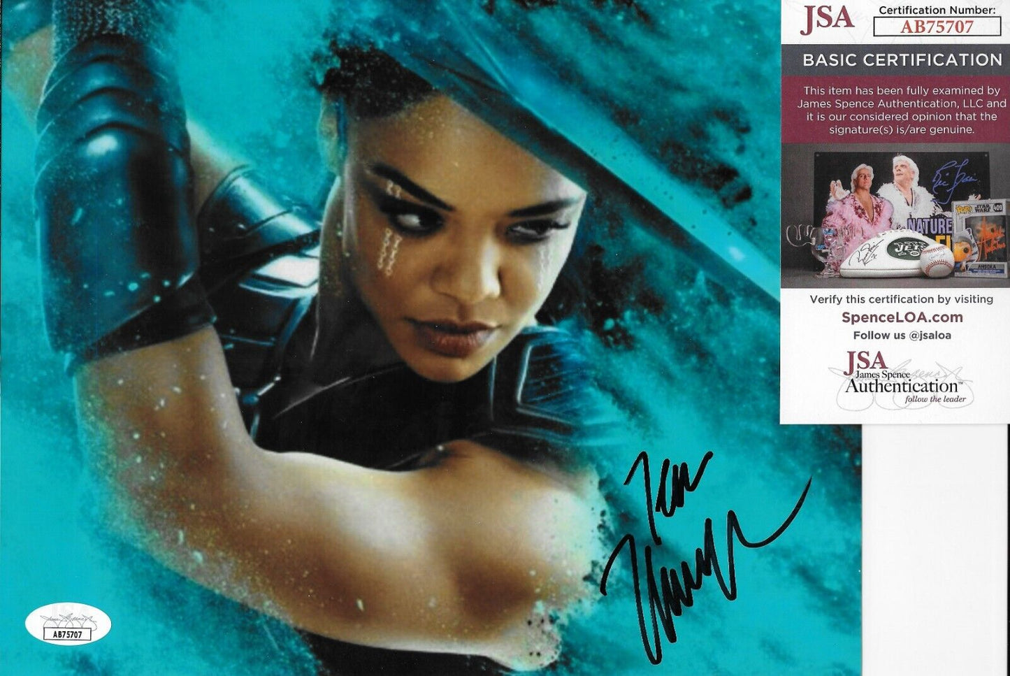 Signed Tessa Thompson Autographed Thor 8x10 Photo #1 with JSA Authentication