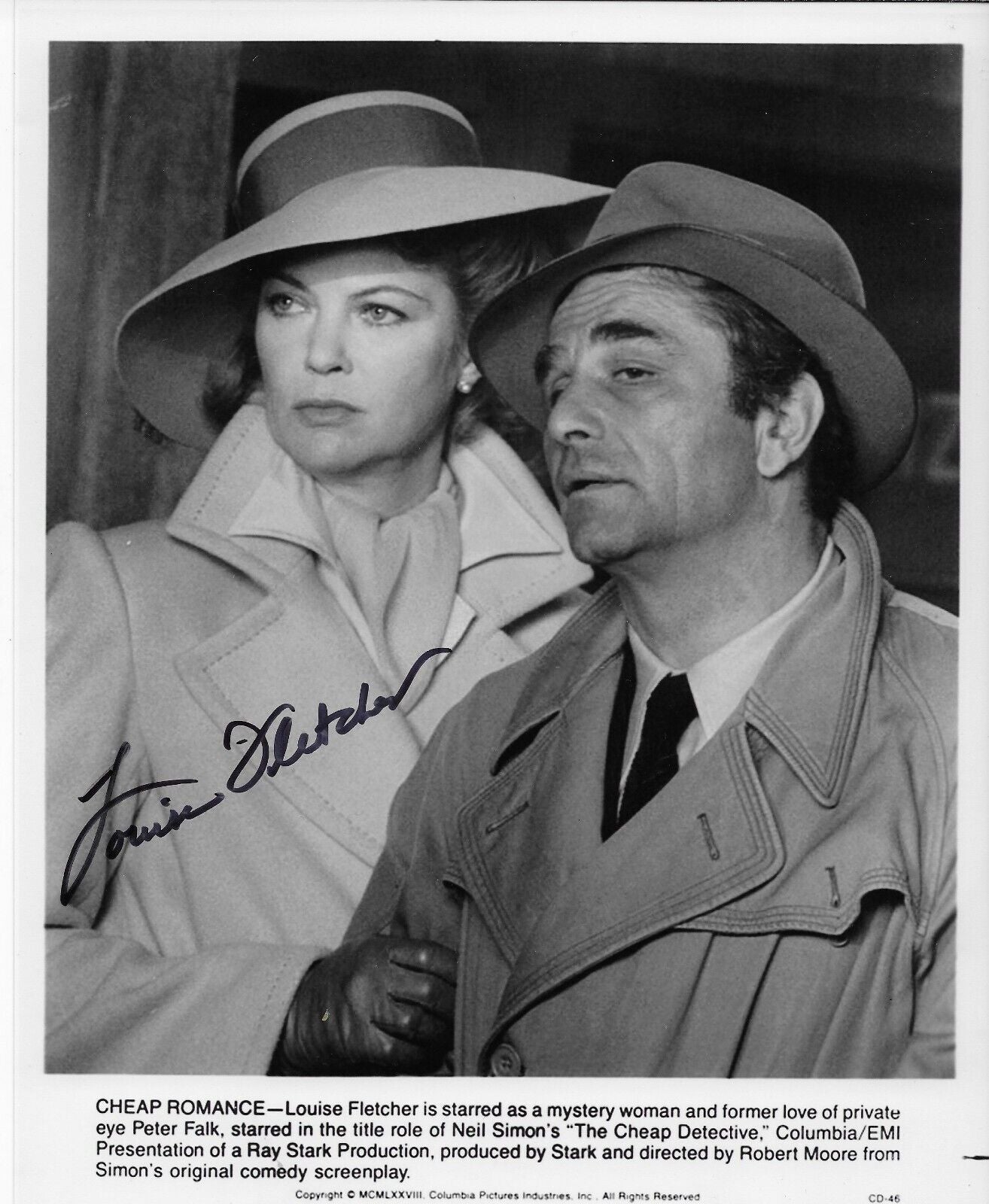 Photo dédicacée 8x10 de Louise Fletcher, The Cheap Detective, n°2, originale