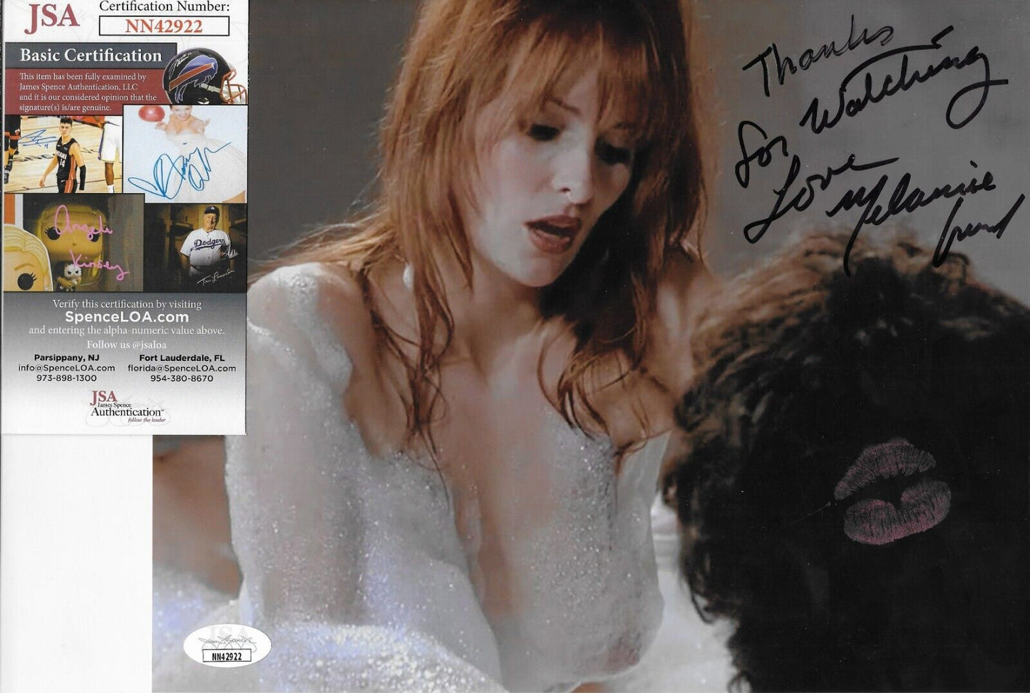 Signed Melanie Good Actress w Lipstick Kiss 8x10 Photo #7 w JSA Authentication