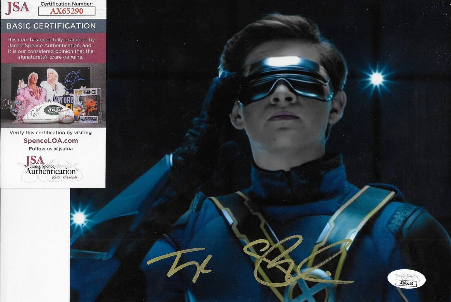 Signed Tye Sheridan Cyclops X-Men Autographed 8x10 Photo #1 w JSA Authentication