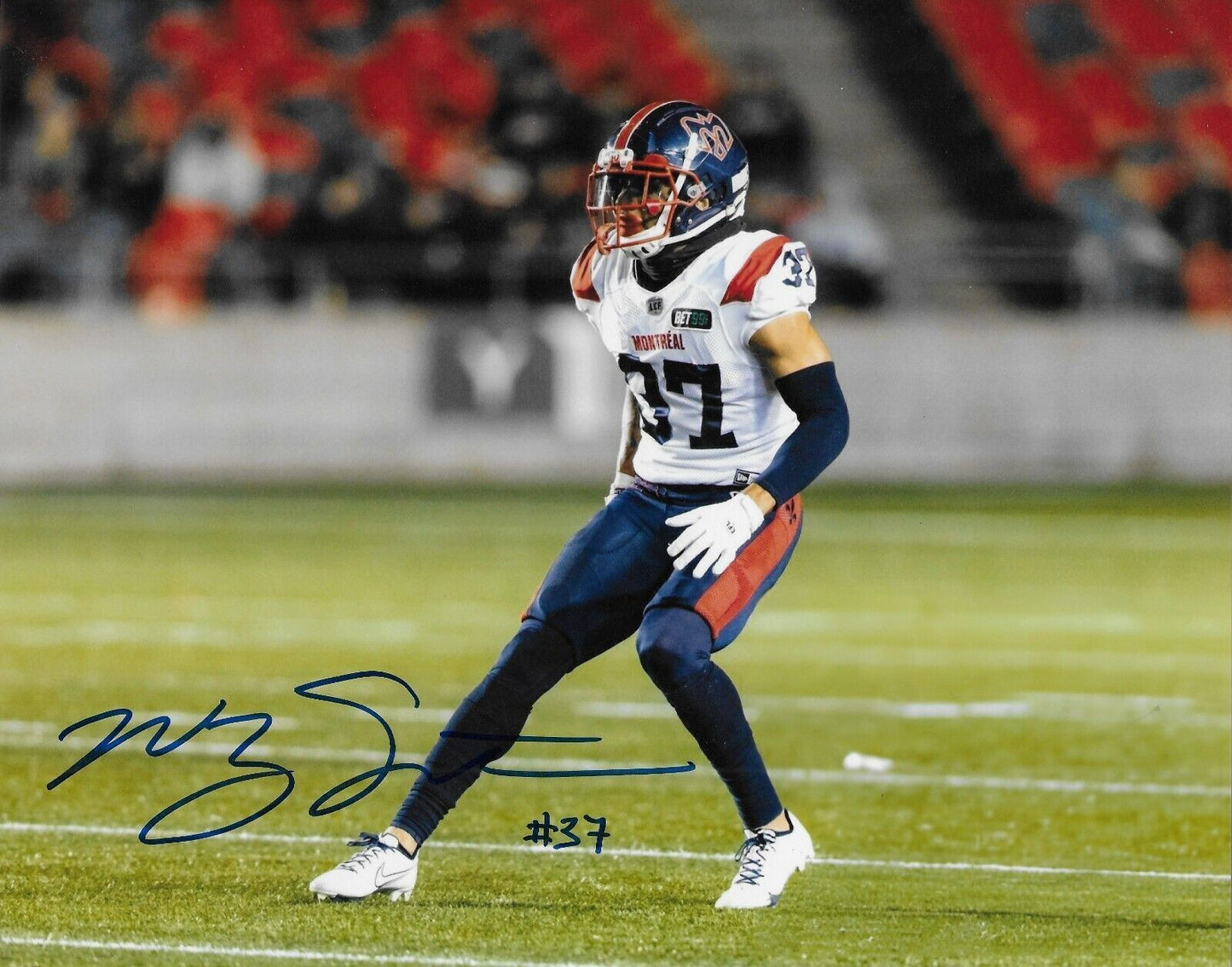 Photo autographiée 8x10 des Alouettes de Montréal signée Wesley Sutton #2