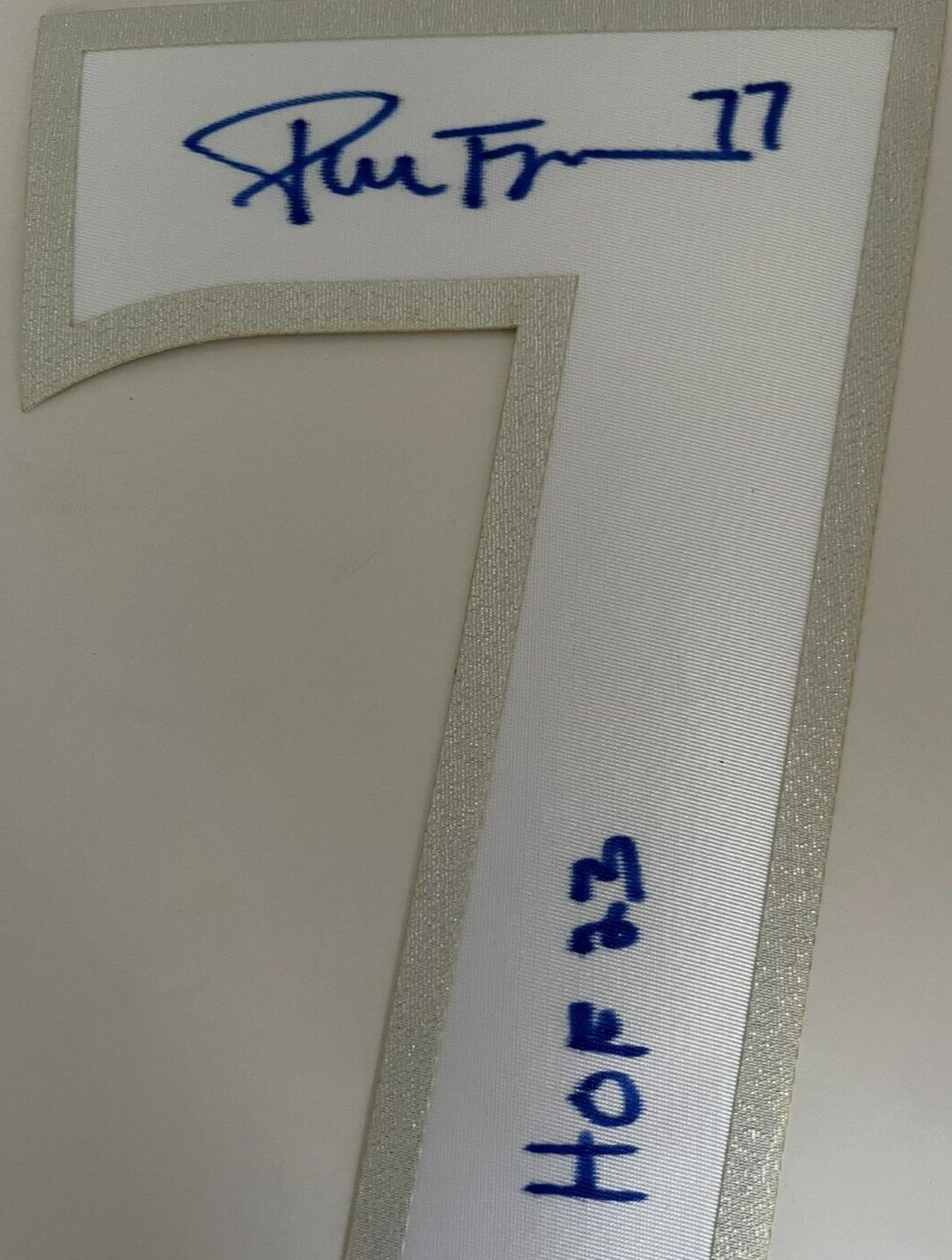 Maillot numéro 7 signé Pierre Turgeon Colorado Avalanche avec inscription HOF 23 w JSA