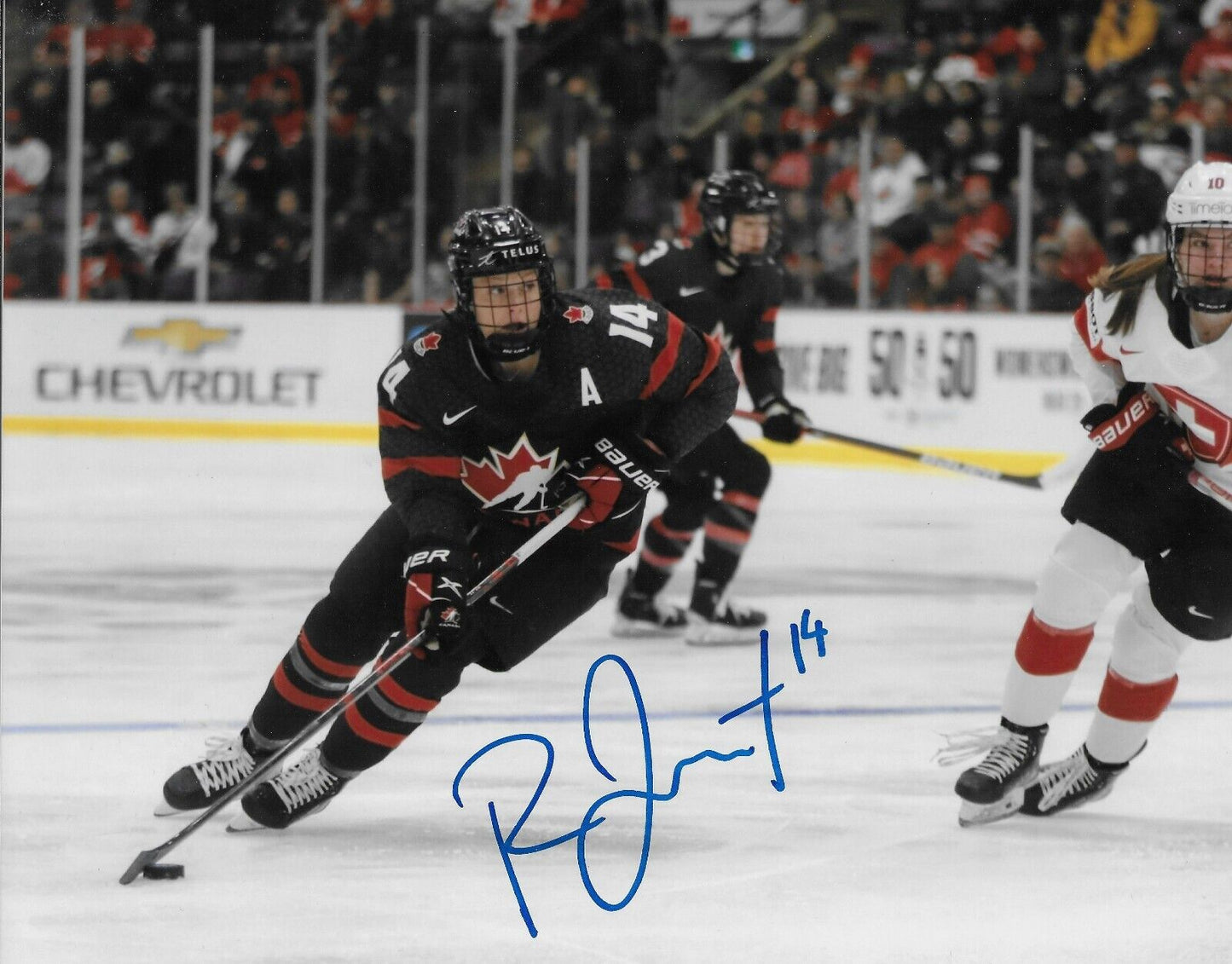 Signed Renata Fast Team Canada Womens Hockey Olympics 8x10 Photo #12 Original