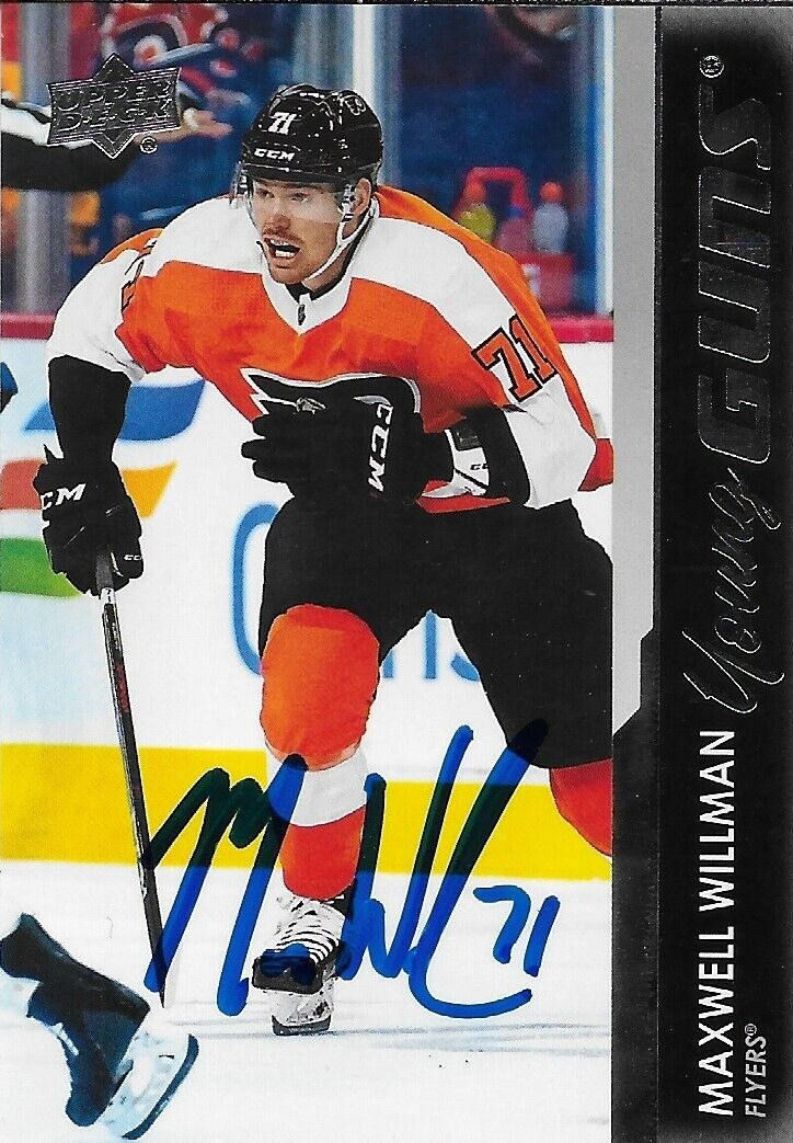 Carte de recrue signée Maxwell Willman 21-22 UD Young Guns Philadelphia Flyers #1