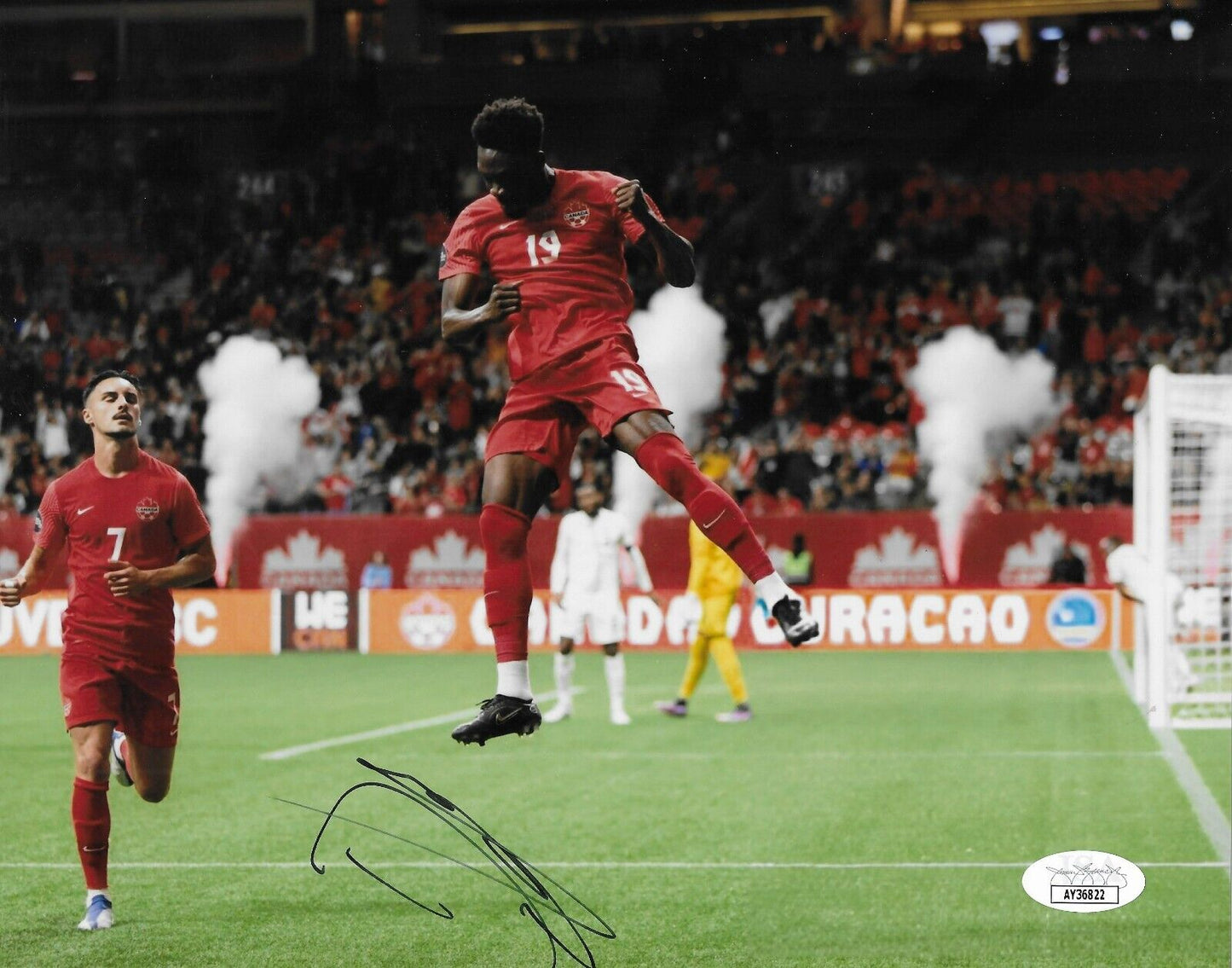 Signed Alphonso Davies FC Team Canada Soccer 8x10 Photo #6 JSA Authentication