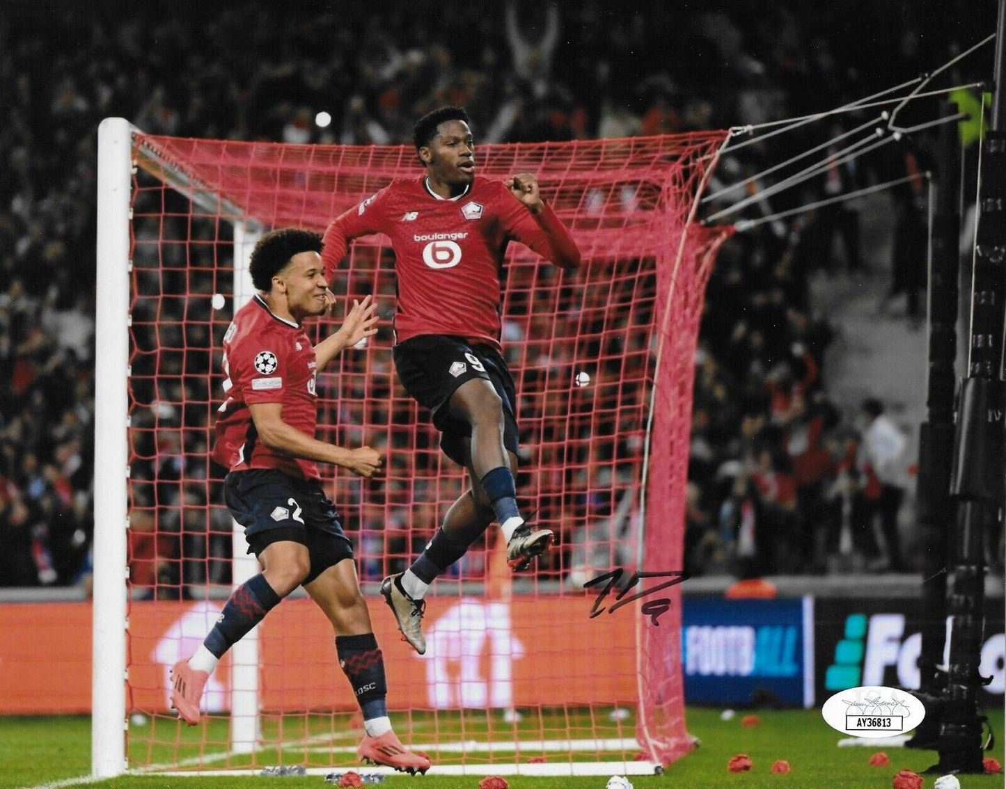 Signed Jonathan David FC Lille Soccer 8x10 Photo #3 with JSA Authentication