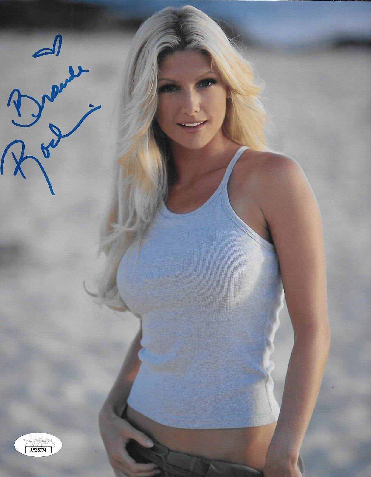 Photo signée Brande Roderick Actrice Modèle Baywatch 8x10 #1 avec authentification JSA