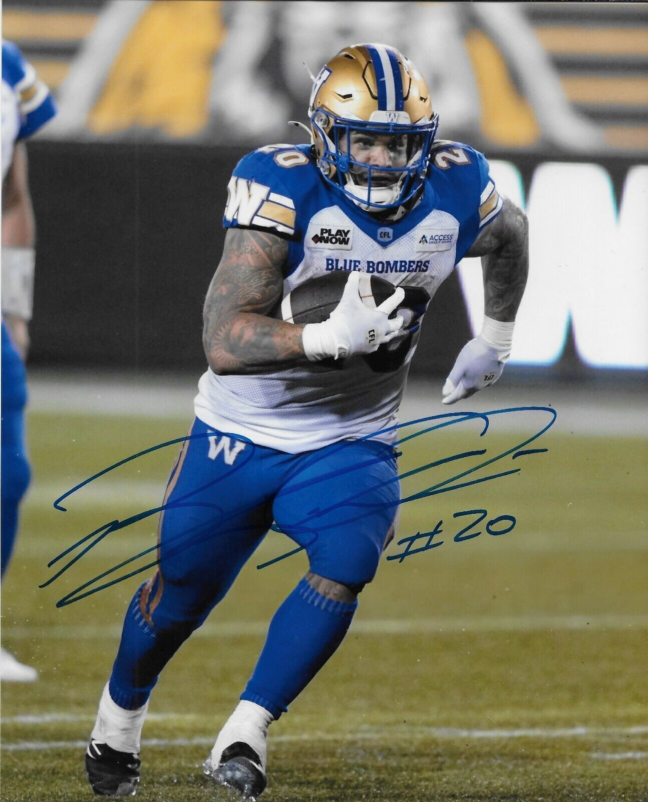 Signed Brady Oliveira Winnipeg Blue Bombers Autographed 8x10 Photo #2 Original