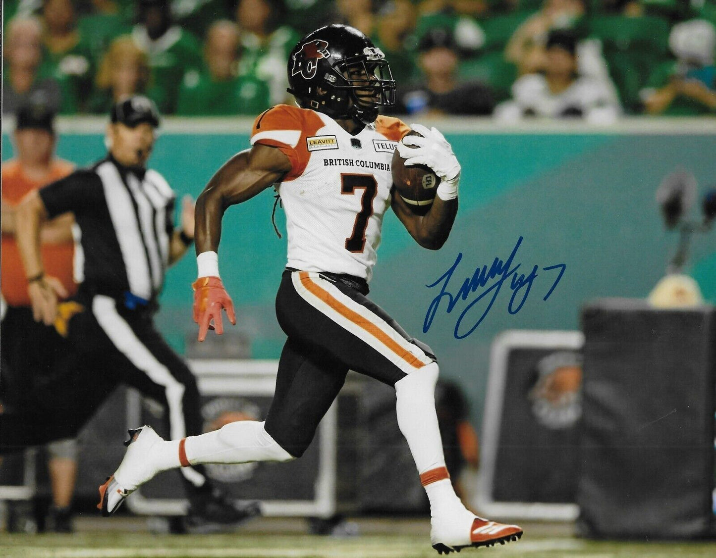 Signed Lucky Whitehead British Columbia Lions Autographed 8x10 Photo #2 Original