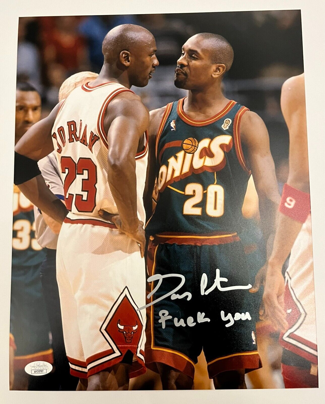 Photo 11x14 signée Gary Payton Seattle Supersonics #1 avec authentification JSA