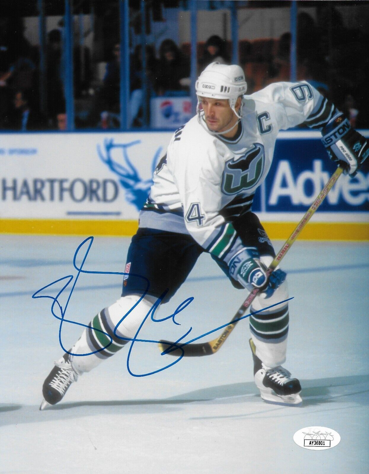 Signed Brendan Shanahan Hartford Whalers 8x10 Photo #4 with JSA Authentication